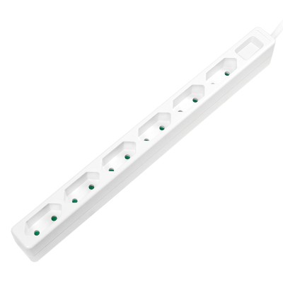 Grenuttag Logilink 6 st 2-pol Typ C (apparatkabel), 1,5m - Vit
