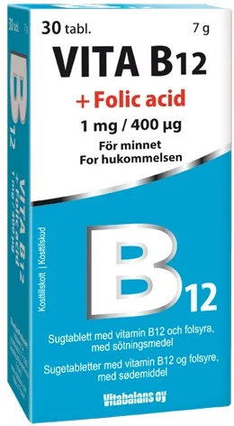 Vita B12 + Folsyra 30 tabletter
