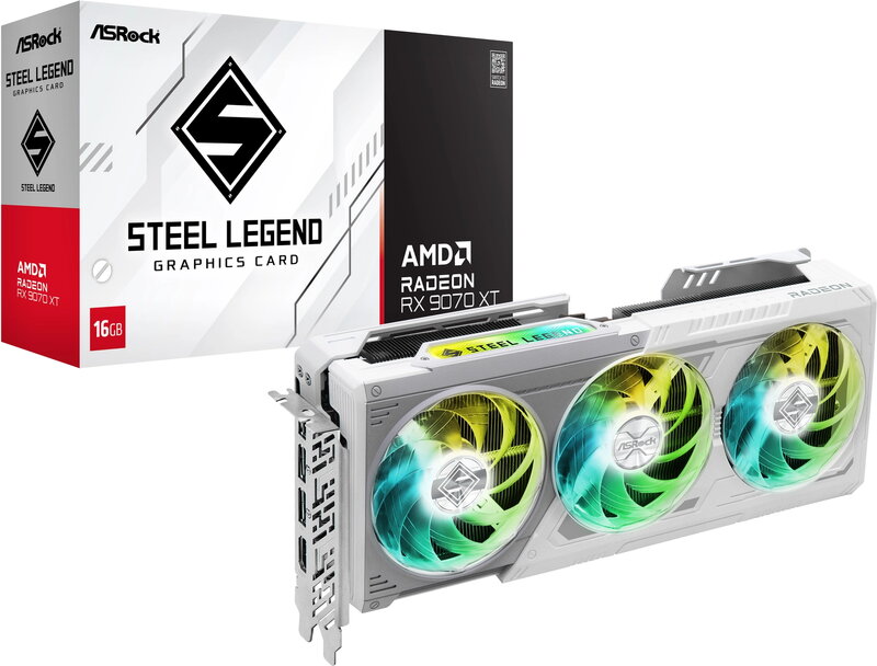 ASRock Radeon RX 9070 XT Steel Legend 16GB, bild 3