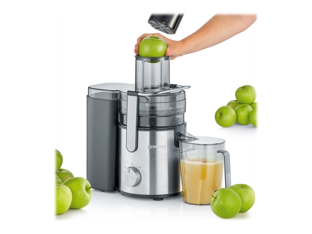 SEVERIN ES 3570 - Råsaftcentrifug - 1.1 liter - 800 W - rostfritt stål/svart