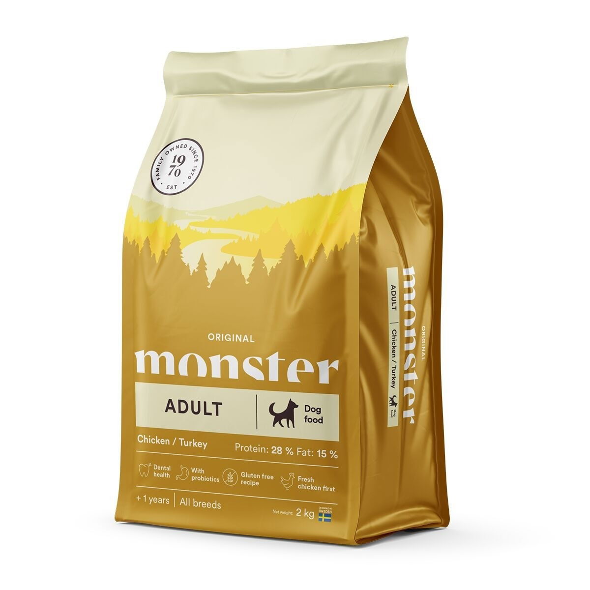 Monster Dog Adult All Breed Chicken & Turkey Torrfoder till Hund 2 kg