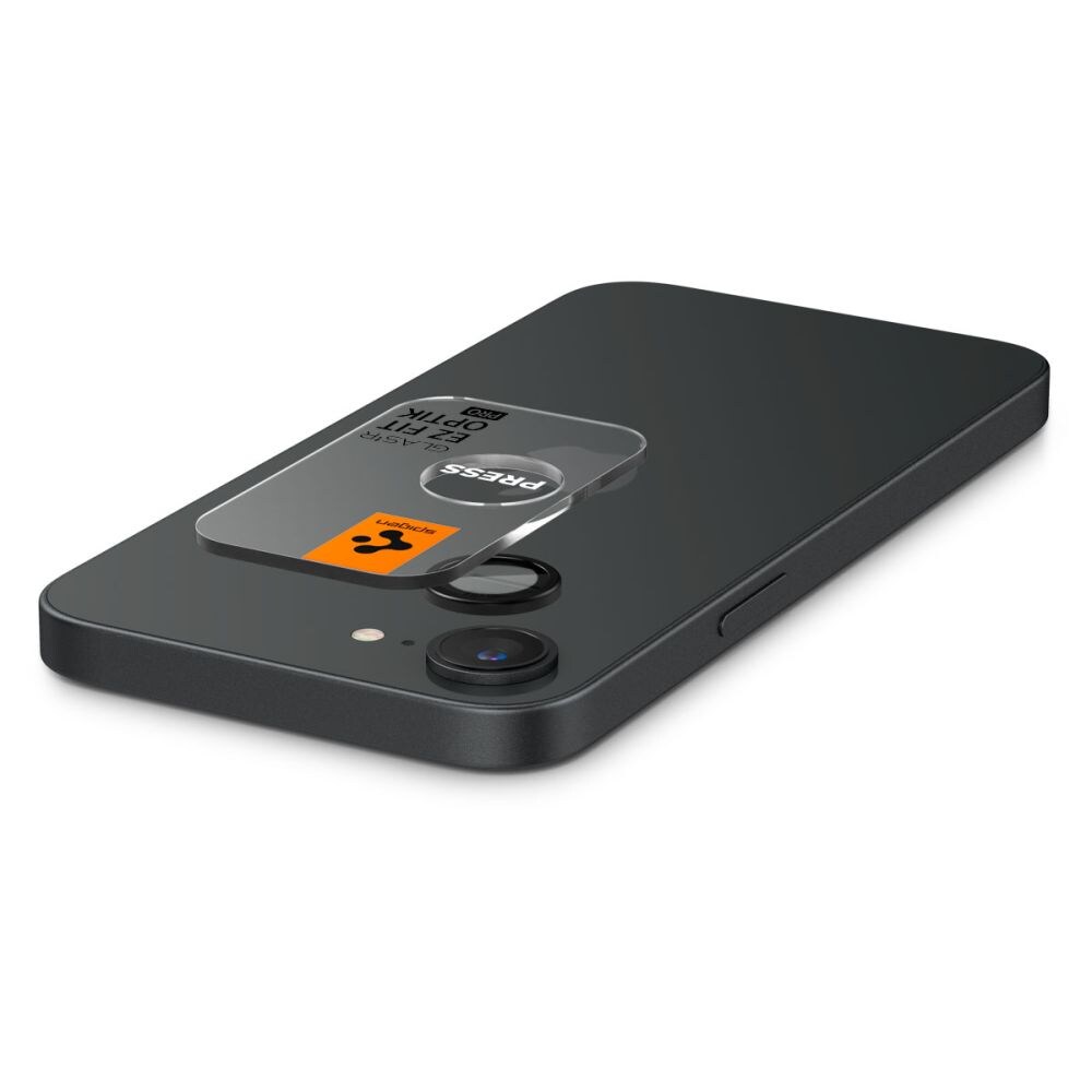 Spigen Optik Pro GLAS.TR "Ez Fit" kameraskydd 2-pack för iPhone 16e - Svart, bild 5