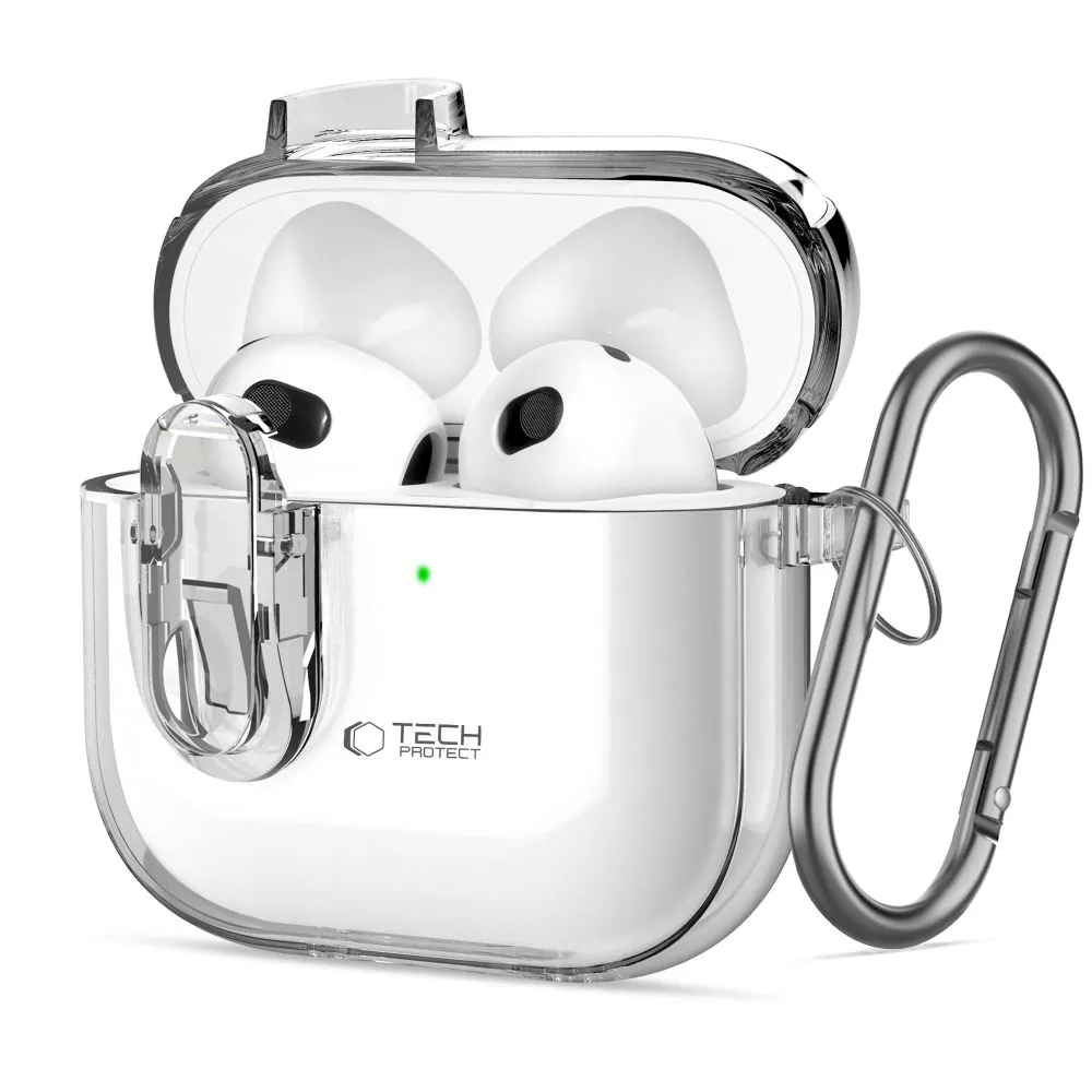 Tech-Protect Slim Hook Fodral med karbinhake till AirPods 4/5 - Transparent