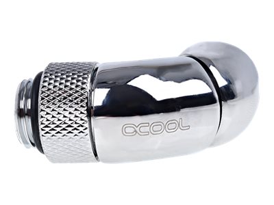 Alphacool Eiszapfen Connector Series Double 45° Angle Adapter - Vinklad monteringsadapter för vätskekylningssystem - silvernickel