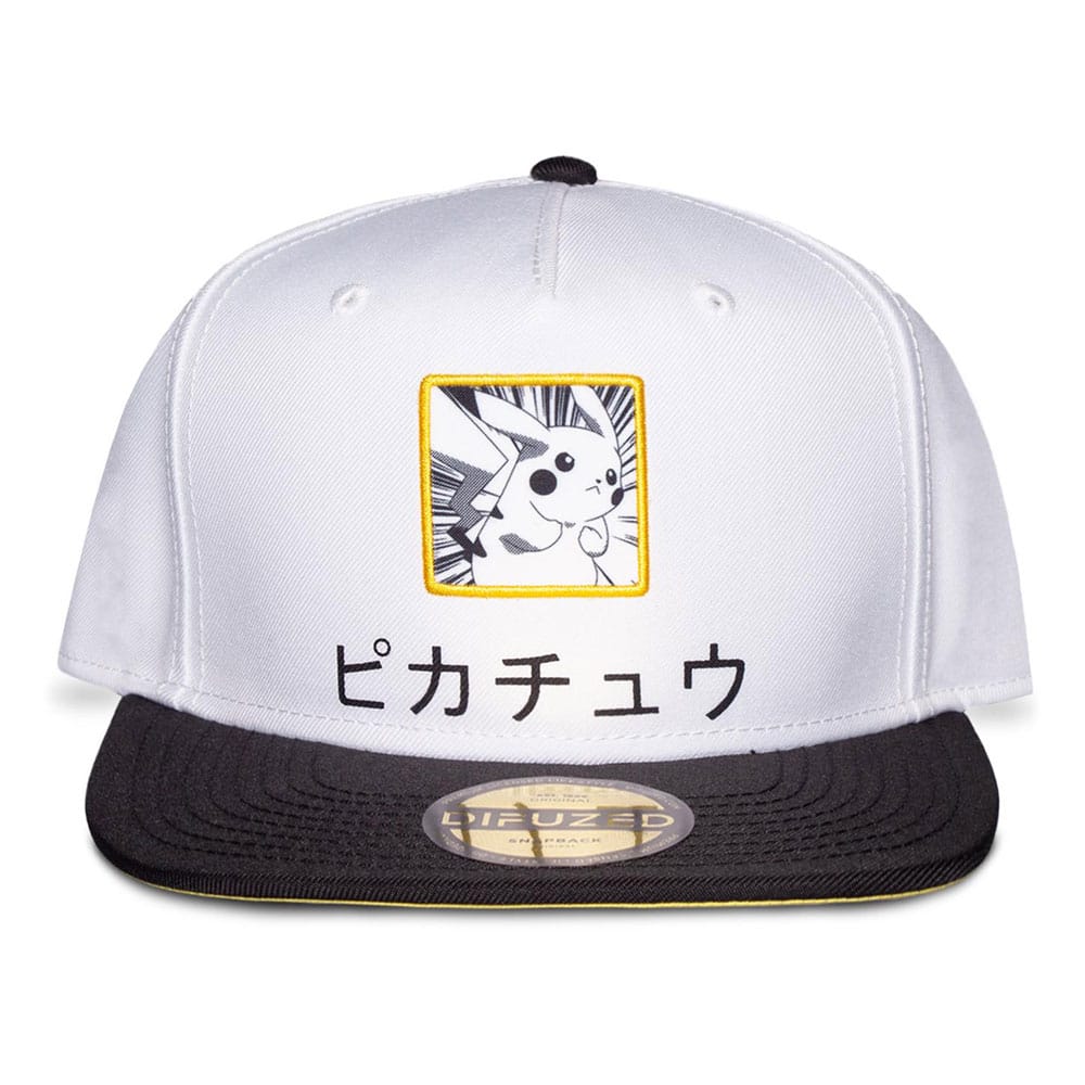 Pokemon Keps Snapback Cap Pikachu Black, White, Yellow