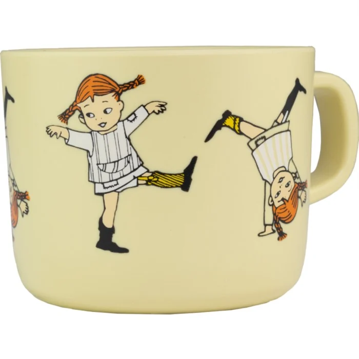 Rätt Start mugg med handtag Pippi Cirkus, gul