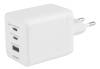 DELTACO Väggladdare 1x USB-A 2x USB-C 100 W Vit