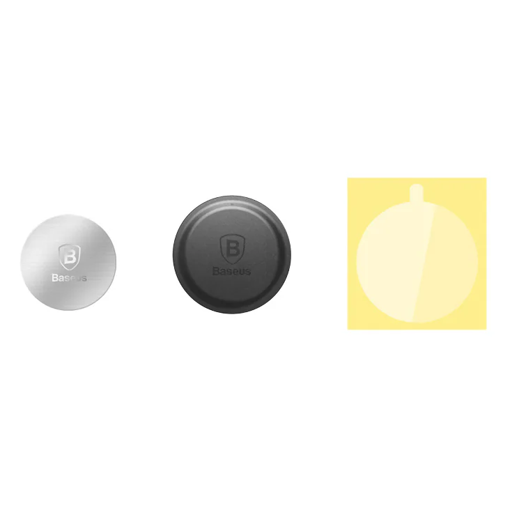 Baseus Magnet Iron Suit-plattor för magnethållare, självhäftande - silver och svart (2 st.)