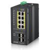 ZyXEL RGS200-12P, 8xPoE GbE, 4xSFP, DIN-skena, 240W PoE, managed