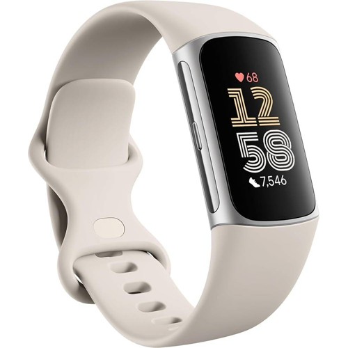 Fitbit Charge 6 aktivitetsarmband AMOLED GPS NFC, Porslin/Silver, bild 2