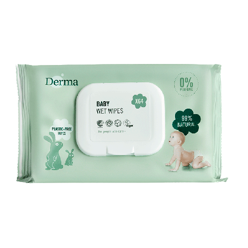 Derma - Baby Wet Wipes 64 pcs
