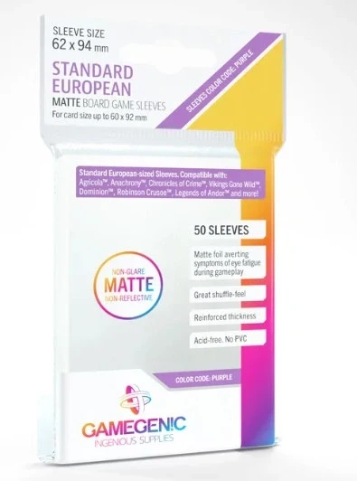 Gamegenic Matte Euro Sleeves 62x94 mm (50 st)