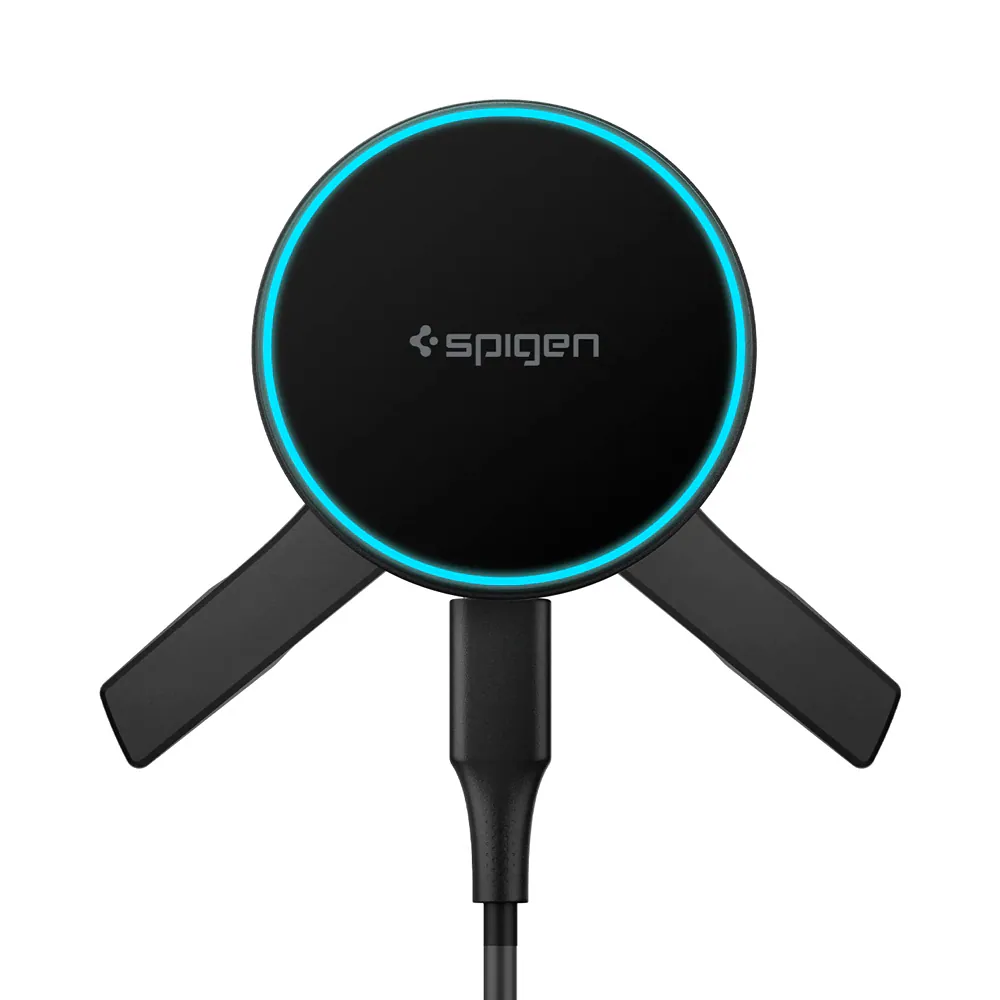 Spigen EV15MAQ Essential mobilhållare för bil, luftventil Qi2 MagSafe 15W svart