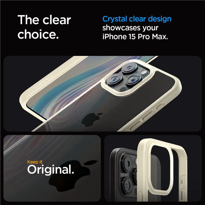 Spigen Crystal Hybrid-fodral för iPhone 15 Pro Max - Klar Beige, bild 2
