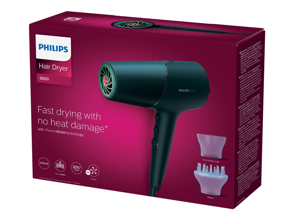 Philips BHD512/20 hårfön 2300 W, 3 värmelägen/2 hastigheter, blå