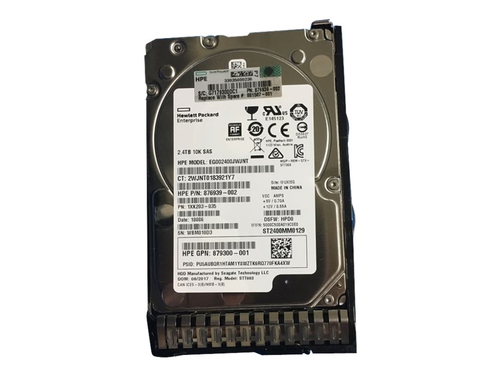 HPE Enterprise - Hårddisk - 2.4 TB - hot-swap - 2.5 SFF - SAS 12Gb/s - 10000 rpm - med HPE Smart Carrier