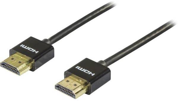 DELTACO HDMI-kabel 1.4 ha-ha Tunn Svart 2 m, bild 2