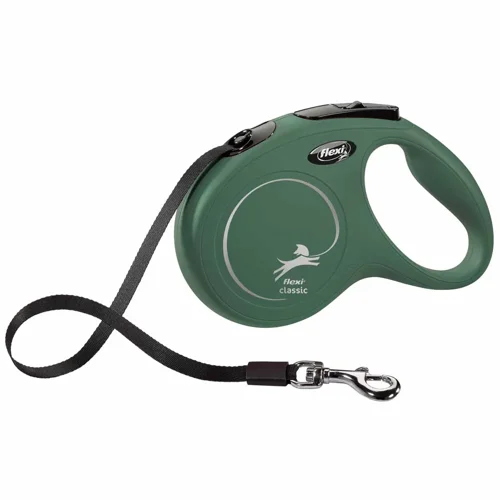 Flexi - Koppel New Classic - M - 5m Band - Olive - Max 25kg