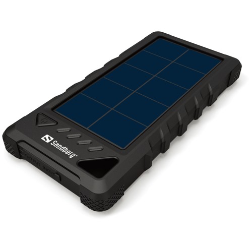 16.000 mAh Outdoor Solar PowerBank, Black