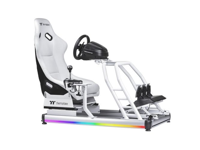 Thermaltake GR500 Snow racingrigg, hårt ryggstöd, vit