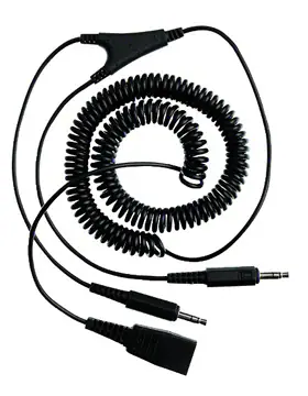 Jabra kabel QD till 2x 3,5 mm kontakt, spiral, 0,5–2 m