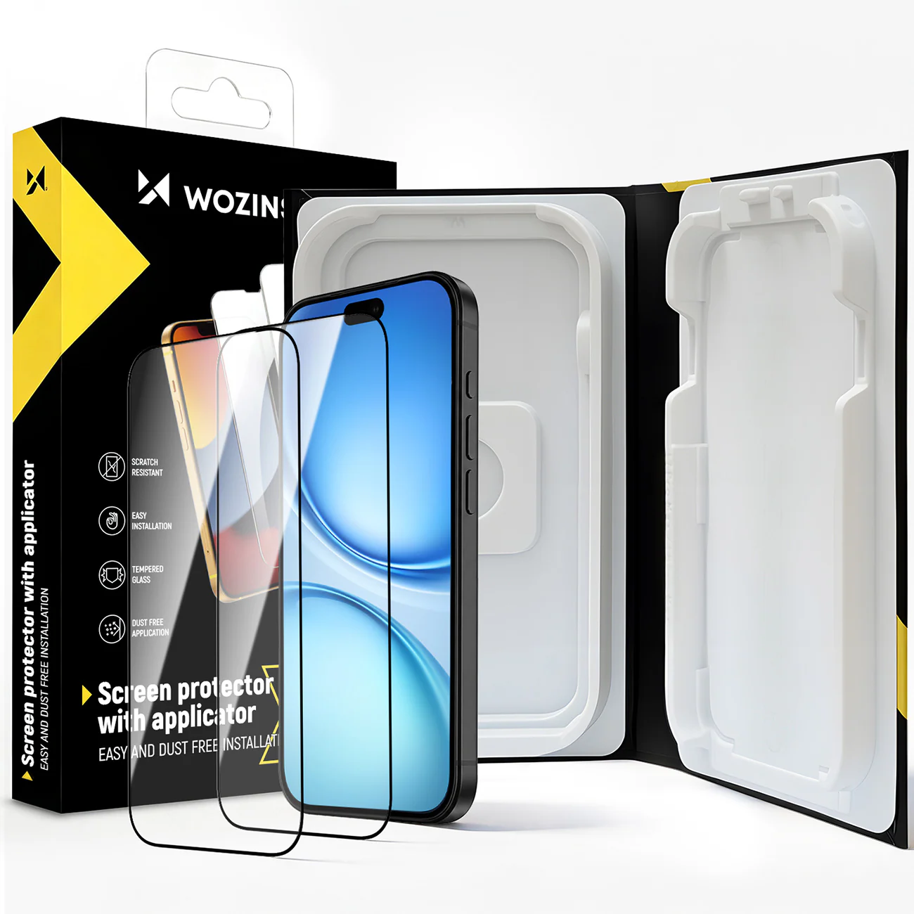 Wozinsky EasyFit Clear Glass härdat glas för iPhone 17 / 16 Pro – 2 st.