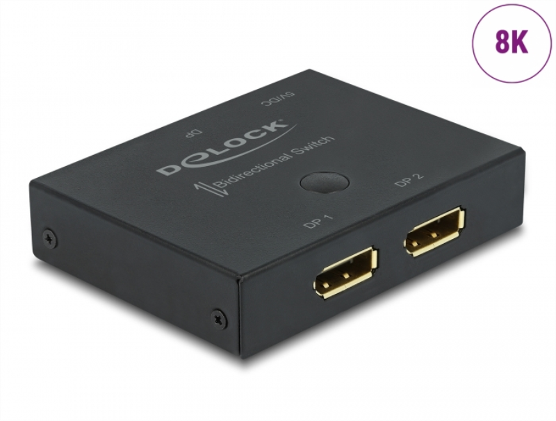 DeLOCK DisplayPort 2 - 1 dubbelriktad switch 8K 30 Hz