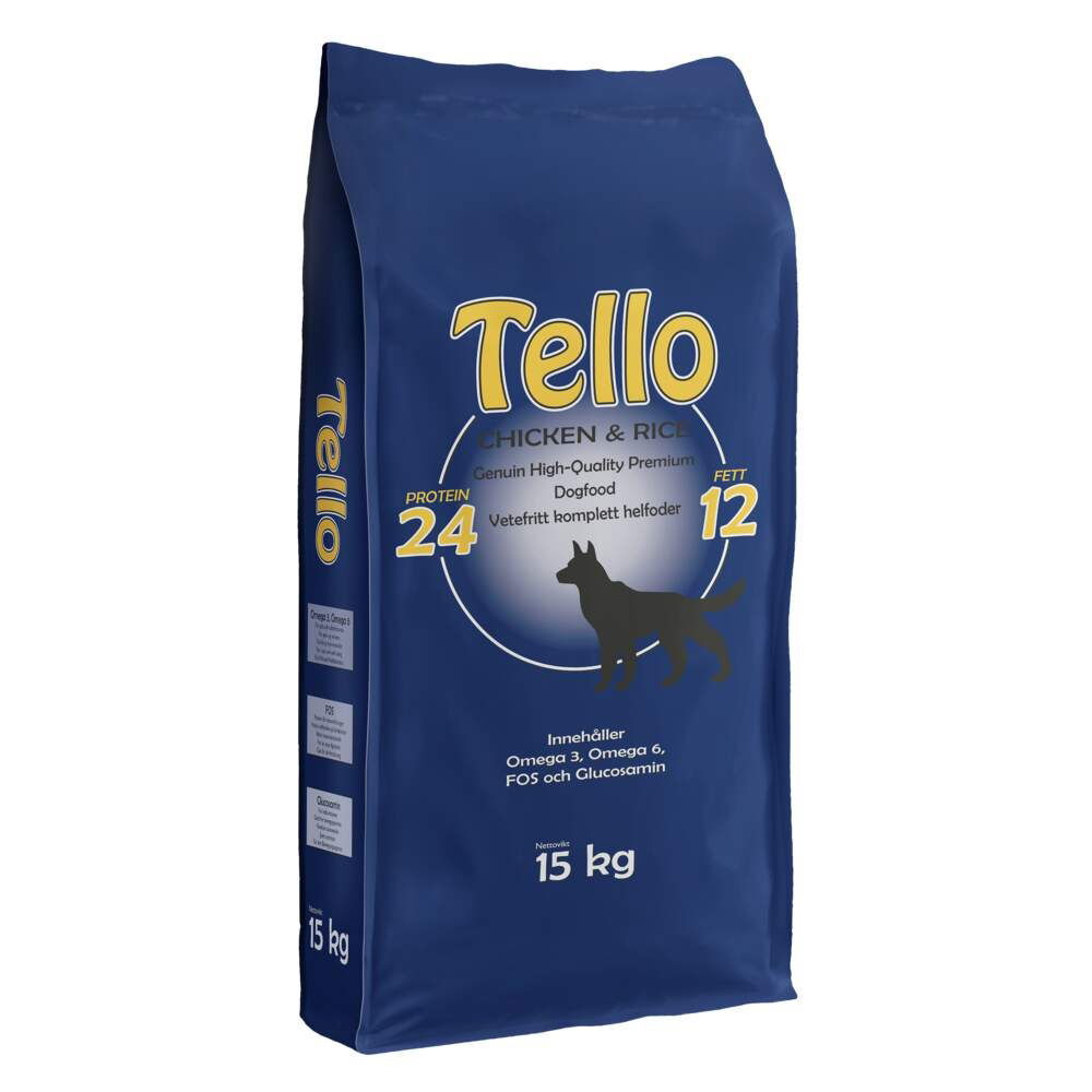 Tello Chicken & Rice Torrfoder till Hund 15 kg