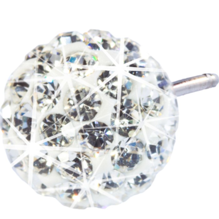 Blomdahl Natural Titanium Crystal Ball White