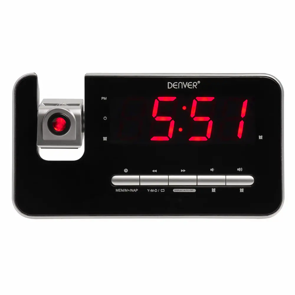 Clockradio Denver CRP-618 - Ur - Digital - FM - PLL - LED - 3,05 cm - (1.2) - Rød, bild 2
