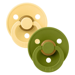 BIBS Pacifier Colour Latex Pale Butter/Wasabi Size 2 2pcs