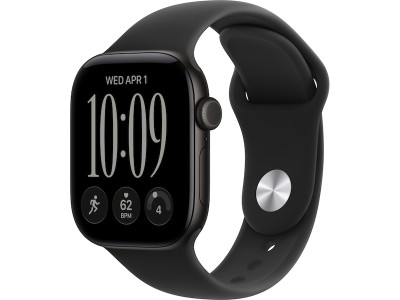 Apple Watch Series 12 GPS + Cellular 42 mm svart aluminium, svart Sportband - M/L