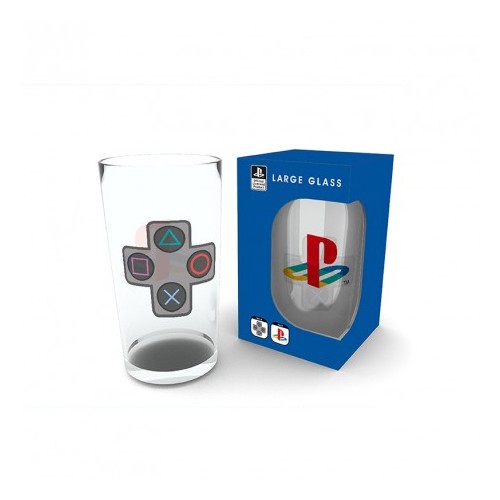 PLAYSTATION - Large Glass - 400ml - Buttons - box