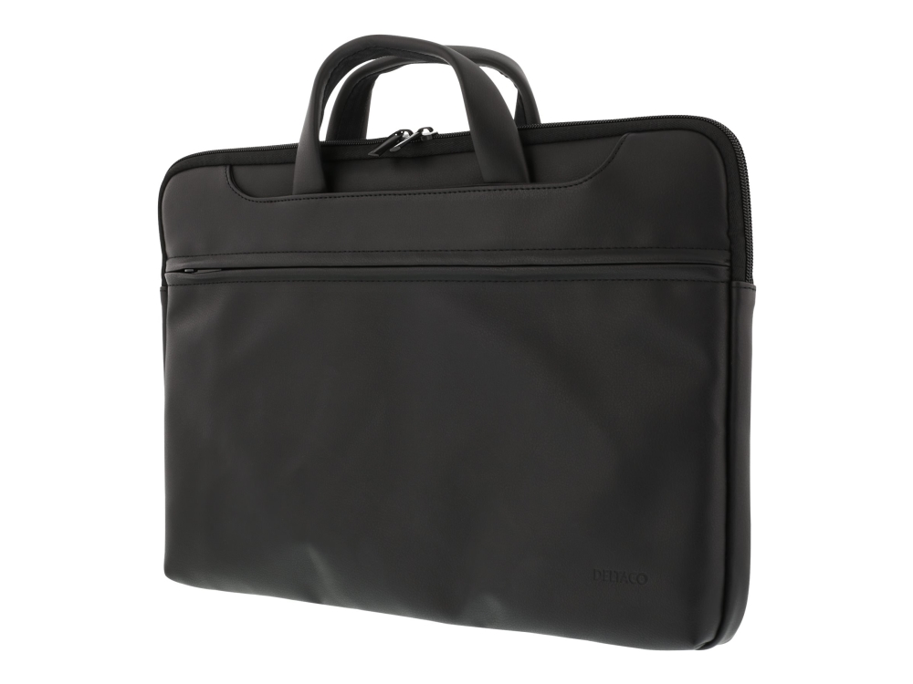 Deltaco Notebook väska - 15,6" - Konstläder - Vaddering - Starka handtag - Svart, bild 2