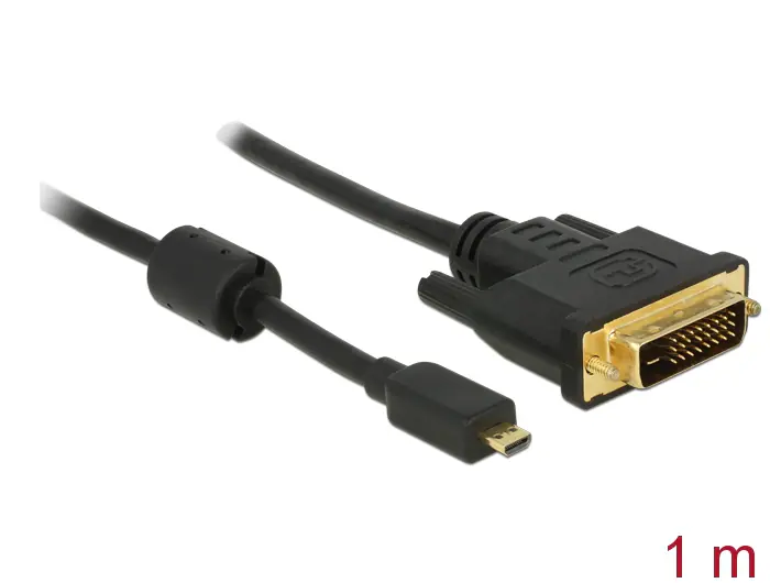 Delock Micro HDMI till DVI 24+1-kabel, 1 m