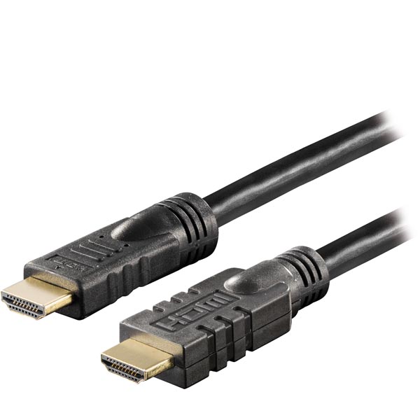 HDMI-kabel, aktiv, 4K/3D, 20 meter - Svart, bild 3
