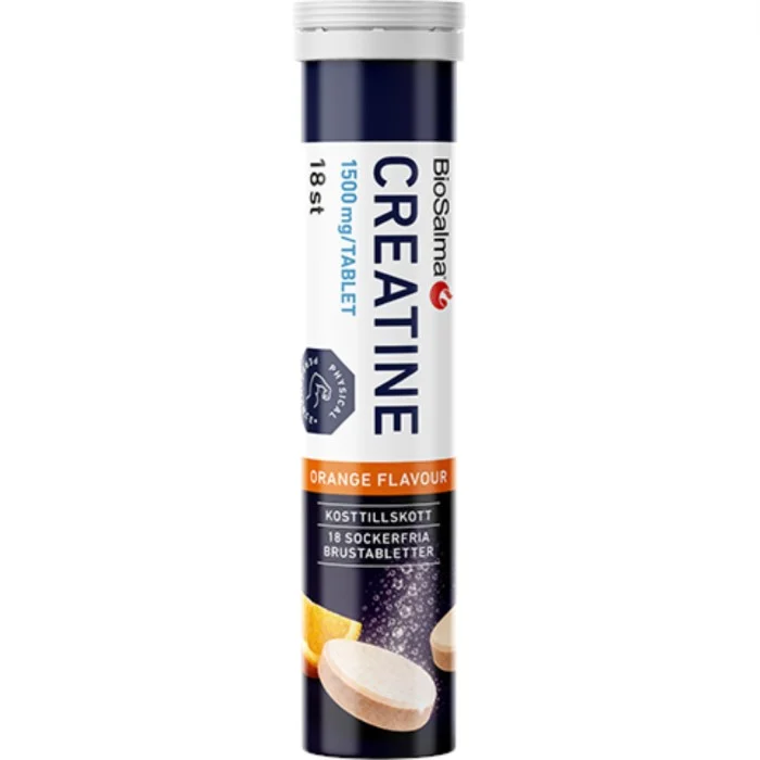 BioSalma Creatine Brustabletter, Apelsin, 18 brustabl