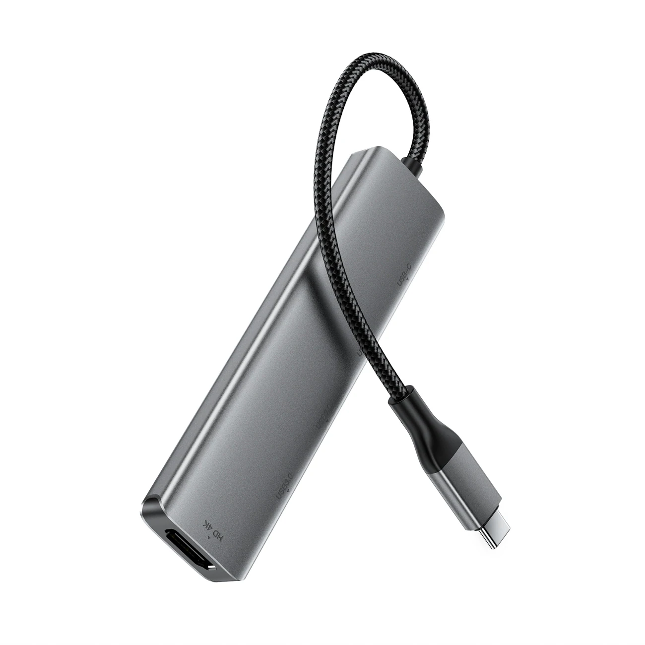 Acefast J16 USB-hubb med USB-C, 5-i-1, HDMI 4K 60 Hz, PD 90 W, dockningsstation – grå, bild 3