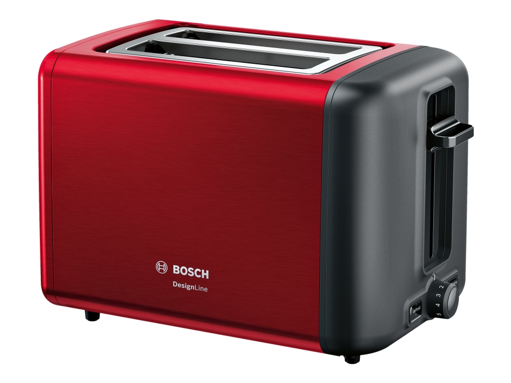 Bosch DesignLine TAT3P424 - Brödrost - 2 skiva - 2 Kortplatser - röd