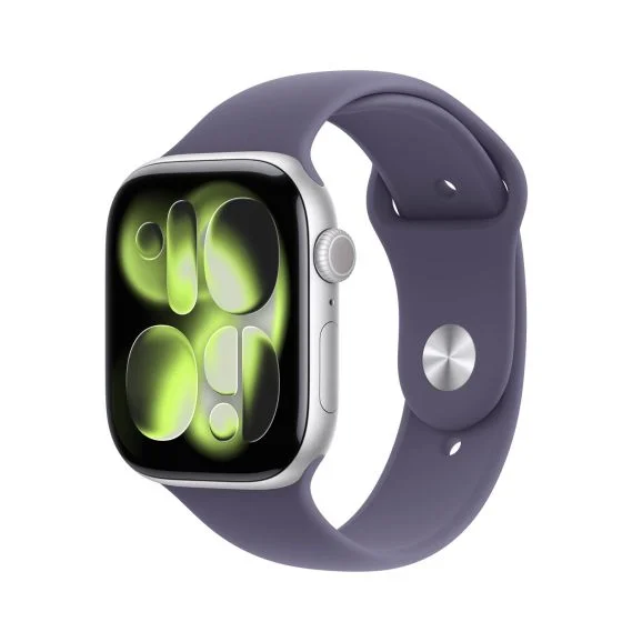 Apple Watch Series 11 GPS 46 mm silver aluminum, purpurdimma sportband - M/L, bild 5