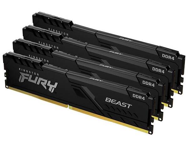 32 GB (4x8GB) DDR4-3200 Kingston FURY Beast CL16 - Svart, bild 3