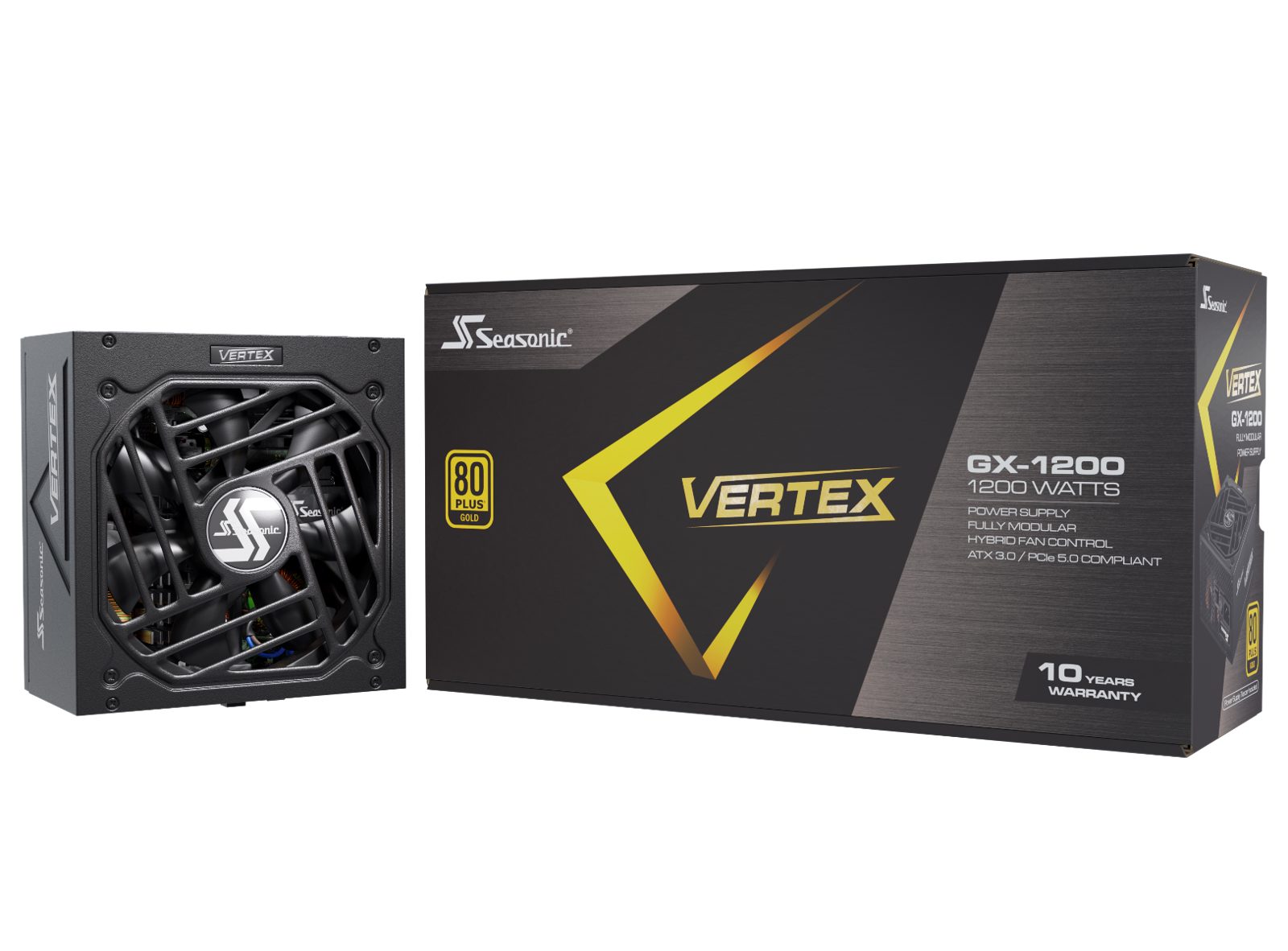Seasonic Vertex GX 1200W, ATX 3.0, 135 mm fläkt, 80PLUS Gold, semipassivt, löstagbara kablar, bild 3