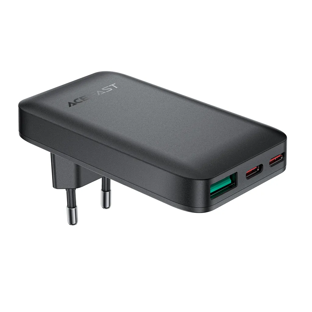 Acefast A100 65W GaN Charger Ultra Slim – svart, 2x USB-C+USB-A