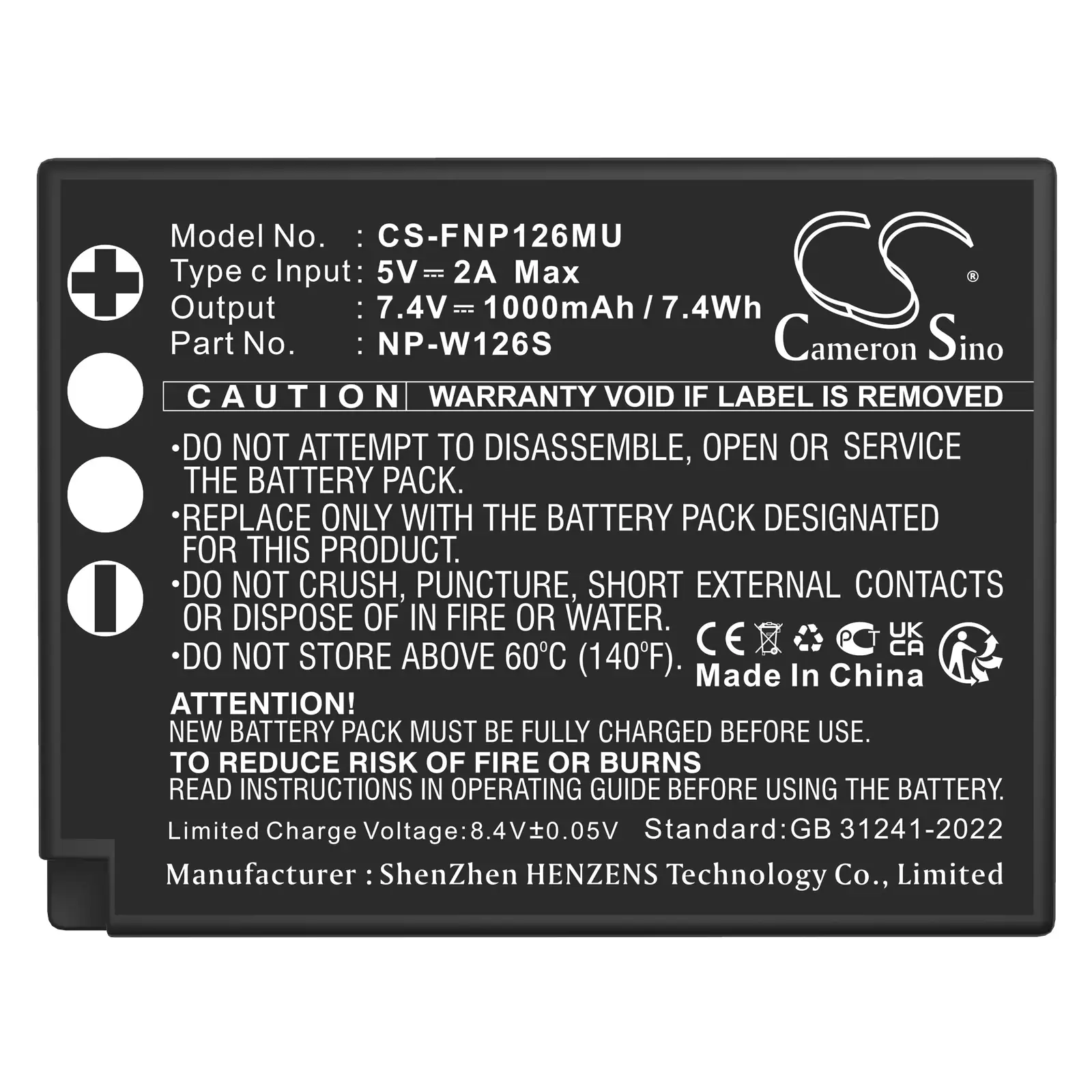 Batteri till Kamera för Fujifilm FinePix HS30, FinePix HS30EXR, FinePix HS33EXR m.fl., bild 5