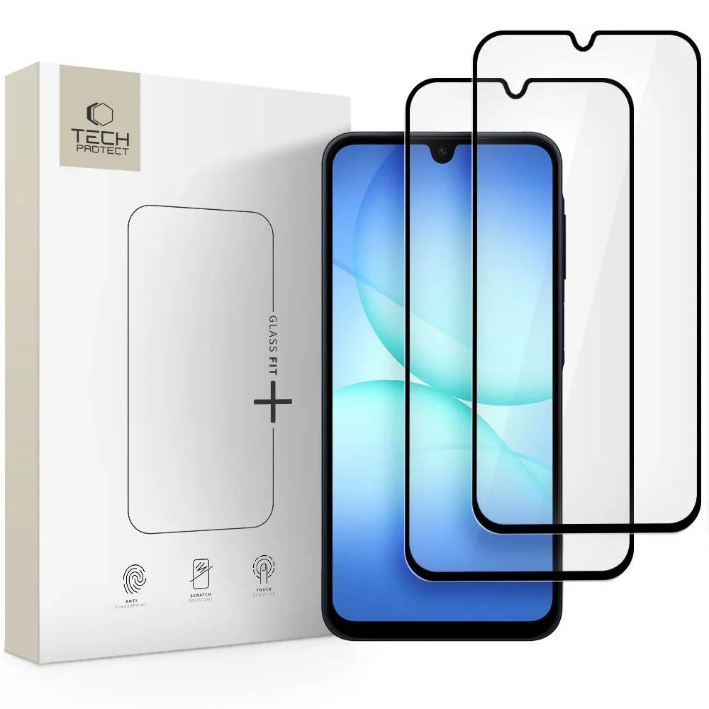 Tech-Protect Glass Fit+ 2-pack härdat glas för Samsung Galaxy A16/A26/A17 4G/5G - svart