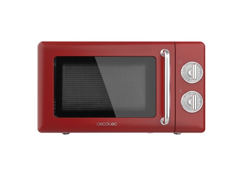 Cecotec 01710, Bänkdiskmaskin, Grillmikrovågsugn, 20 l, 700 W, Rotations-, Röd, Rostfritt stål