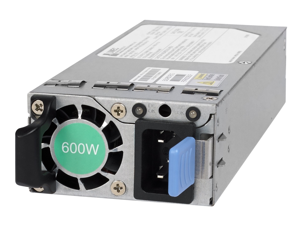NETGEAR APS600W - Nätaggregat - hot-plug/redundant (insticksmodul) - modulär - AC 110-240 V - 600 watt - för M4350 Series M4350-32F8V
