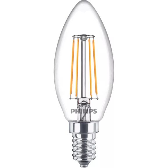 Philips - LED-glödlampa med filament - form: B35 - klar finish - E14 - 4.3 W (motsvarande 40 W) - klass F - varmt vitt ljus - 2700 K, bild 2
