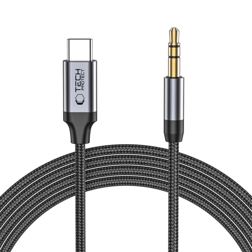 Tech-Protect UltraBoost audio USB-C / 3,5 mm mini-jackkabel 1 m - svart, bild 5