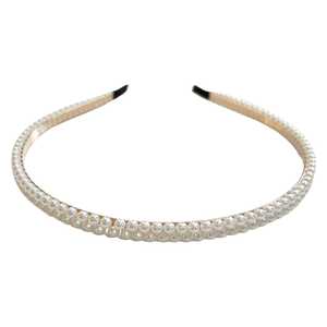 Dark Pearl Hair Band Row White Pearl 1 pcs